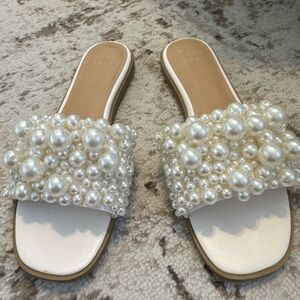 Target Pearl Embellished White Sandals
